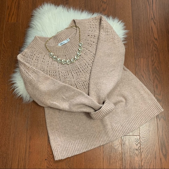 Reitmans Sweaters - Reitmans Cozy Soft Pink Crew Neck Pointelle Sweater XL